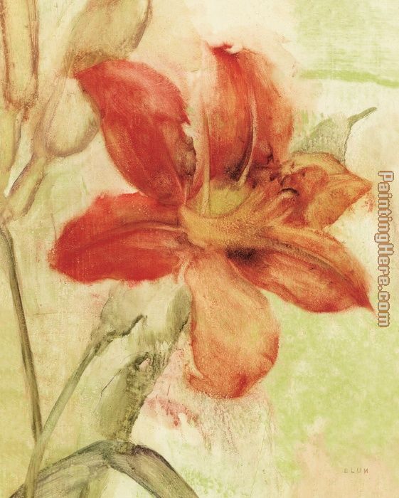 Orange Day Lily painting - Cheri Blum Orange Day Lily art painting